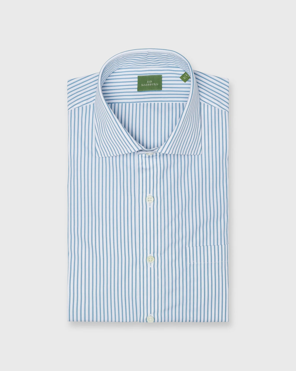 Sid Mashburn Spread Collar Dress Shirt Aegean Stripe Poplin