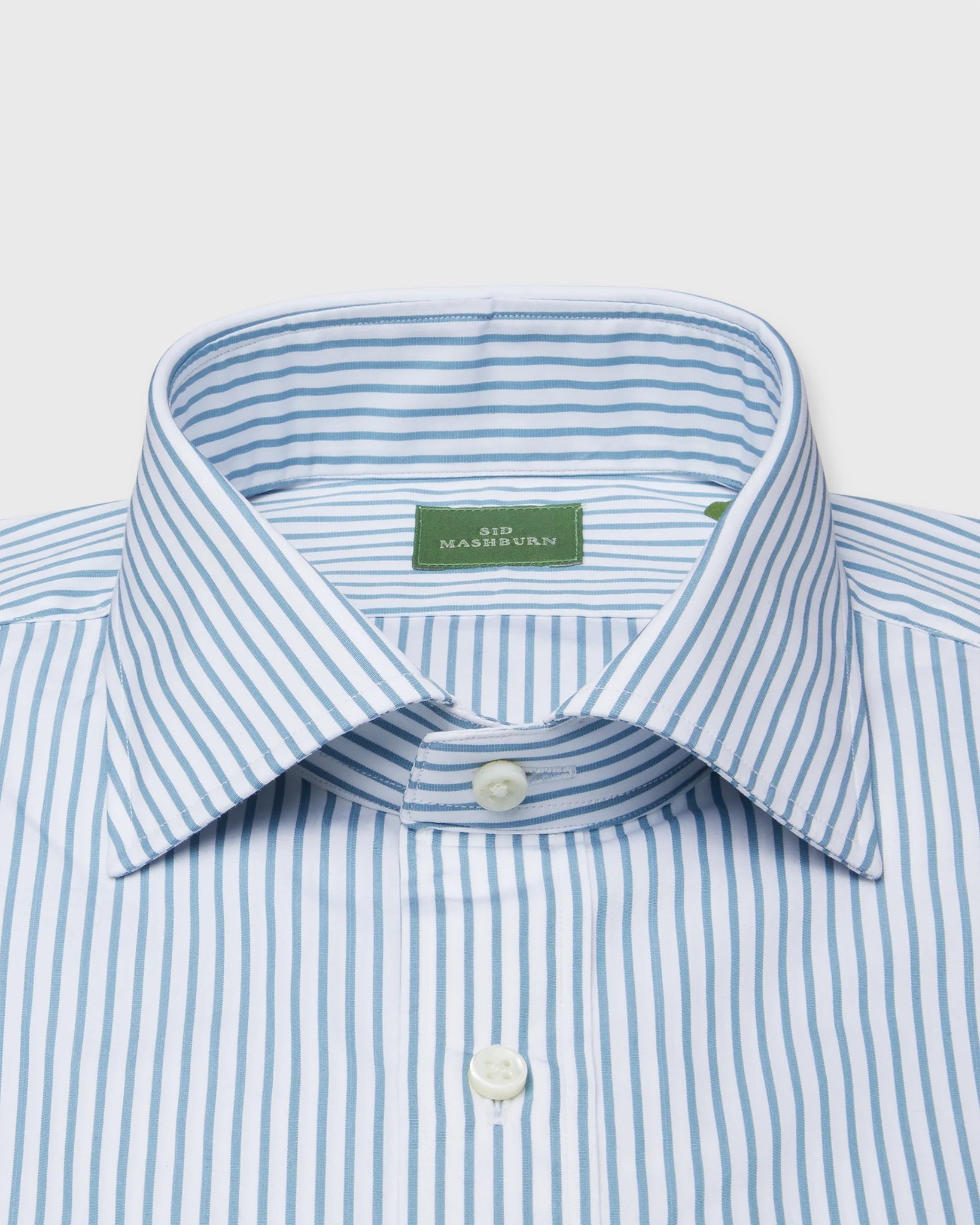 Sid Mashburn Spread Collar Dress Shirt Aegean Stripe Poplin