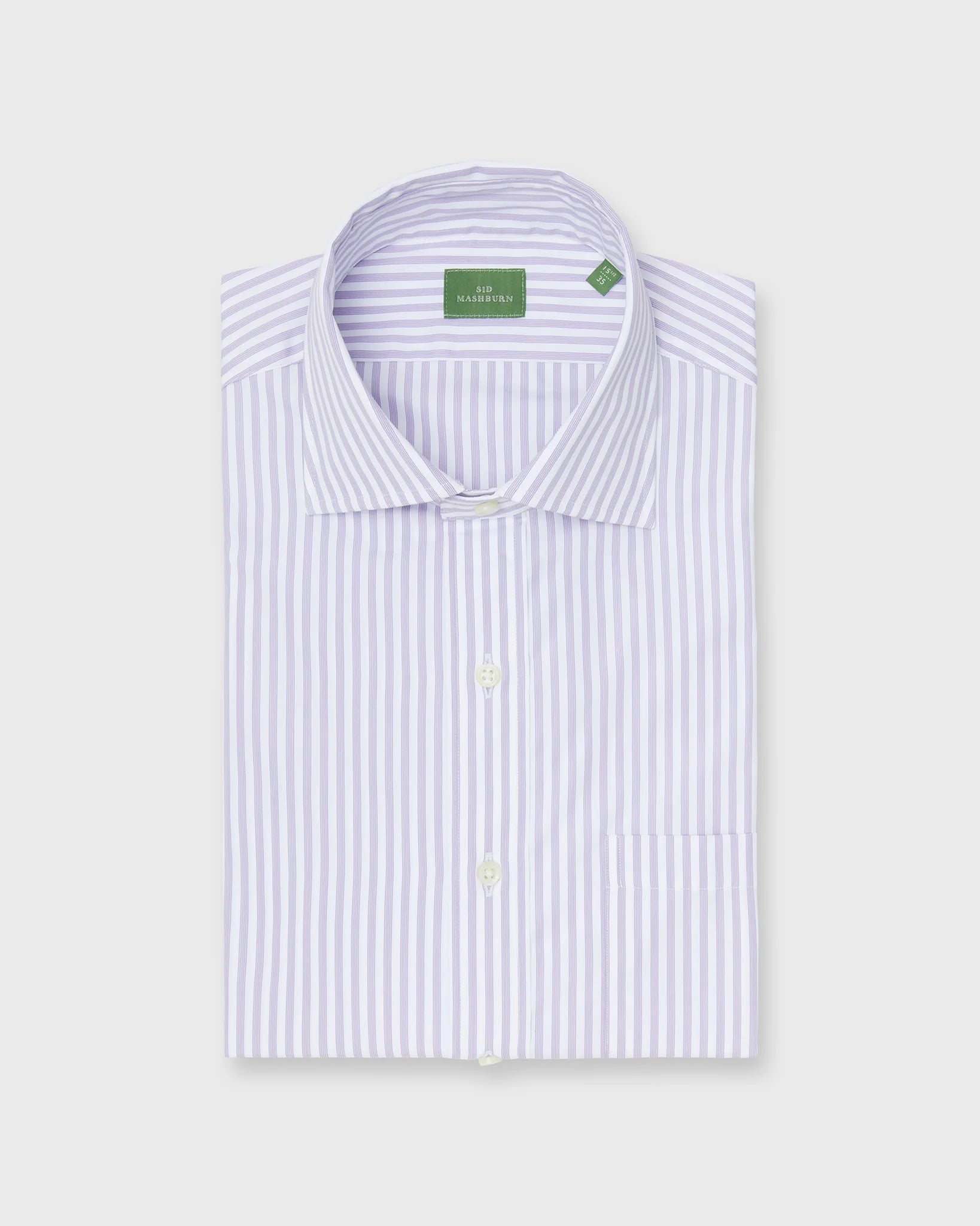 Sid Mashburn Spread Collar Dress Shirt Lavender Multi Stripe Poplin