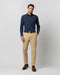 Sid Mashburn Long-Sleeved Polo Heather Denim Pima Pique