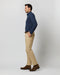 Sid Mashburn Long-Sleeved Polo Heather Denim Pima Pique