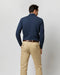 Sid Mashburn Long-Sleeved Polo Heather Denim Pima Pique