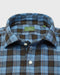 Sid Mashburn Spread Collar Sport Shirt in Delft/Army/Orange Plaid Brushed Twill