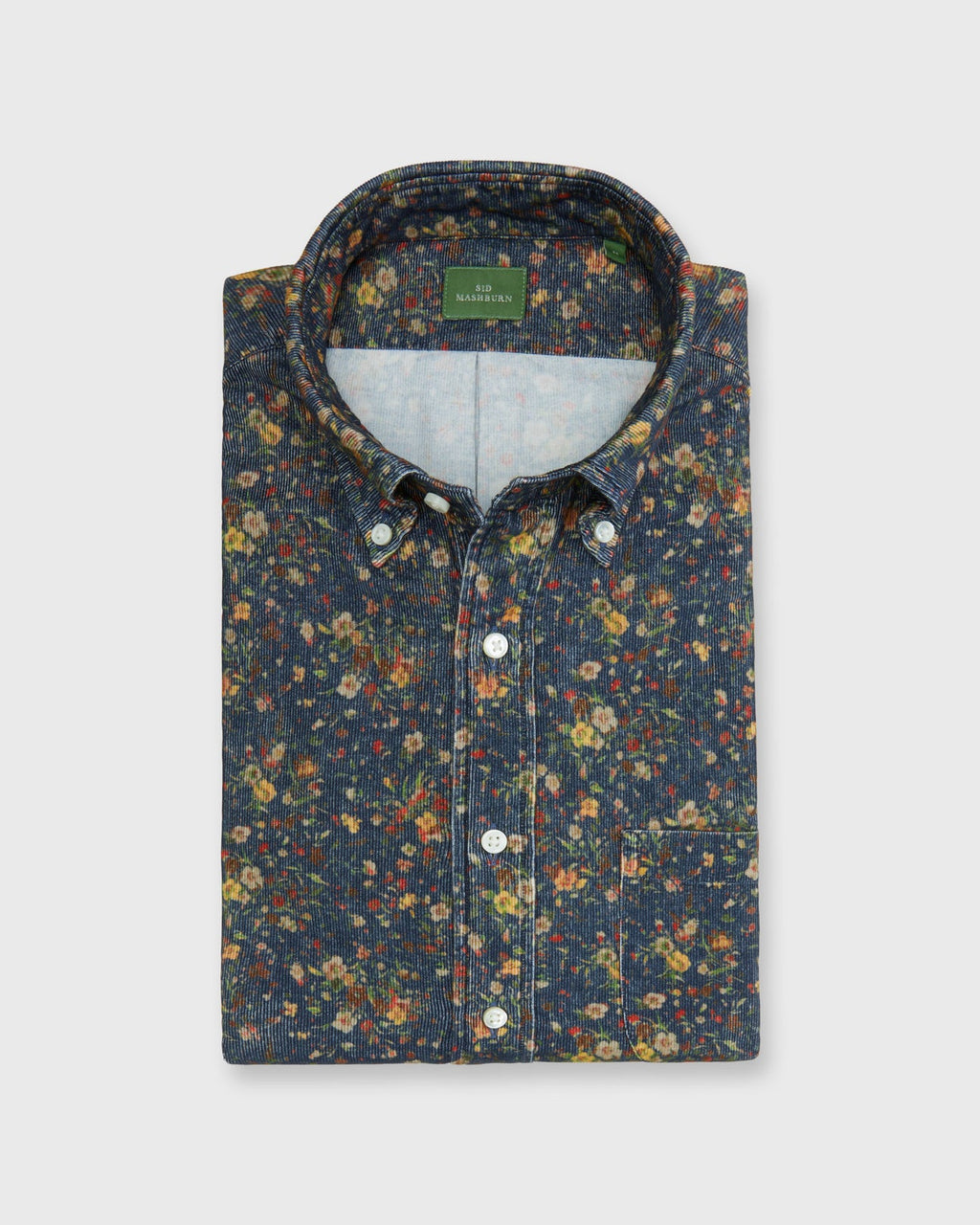 Sid Mashburn BC Button Down Sport Shirt - Ink / Multi Floral Corduroy