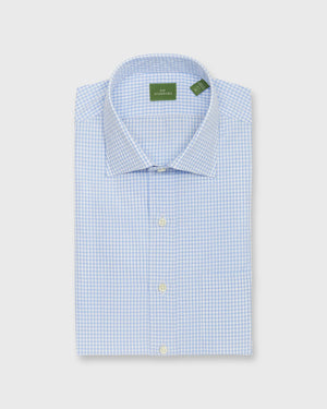 Sid Mashburn Spread Collar Dress Shirt Blue Graph Check Poplin