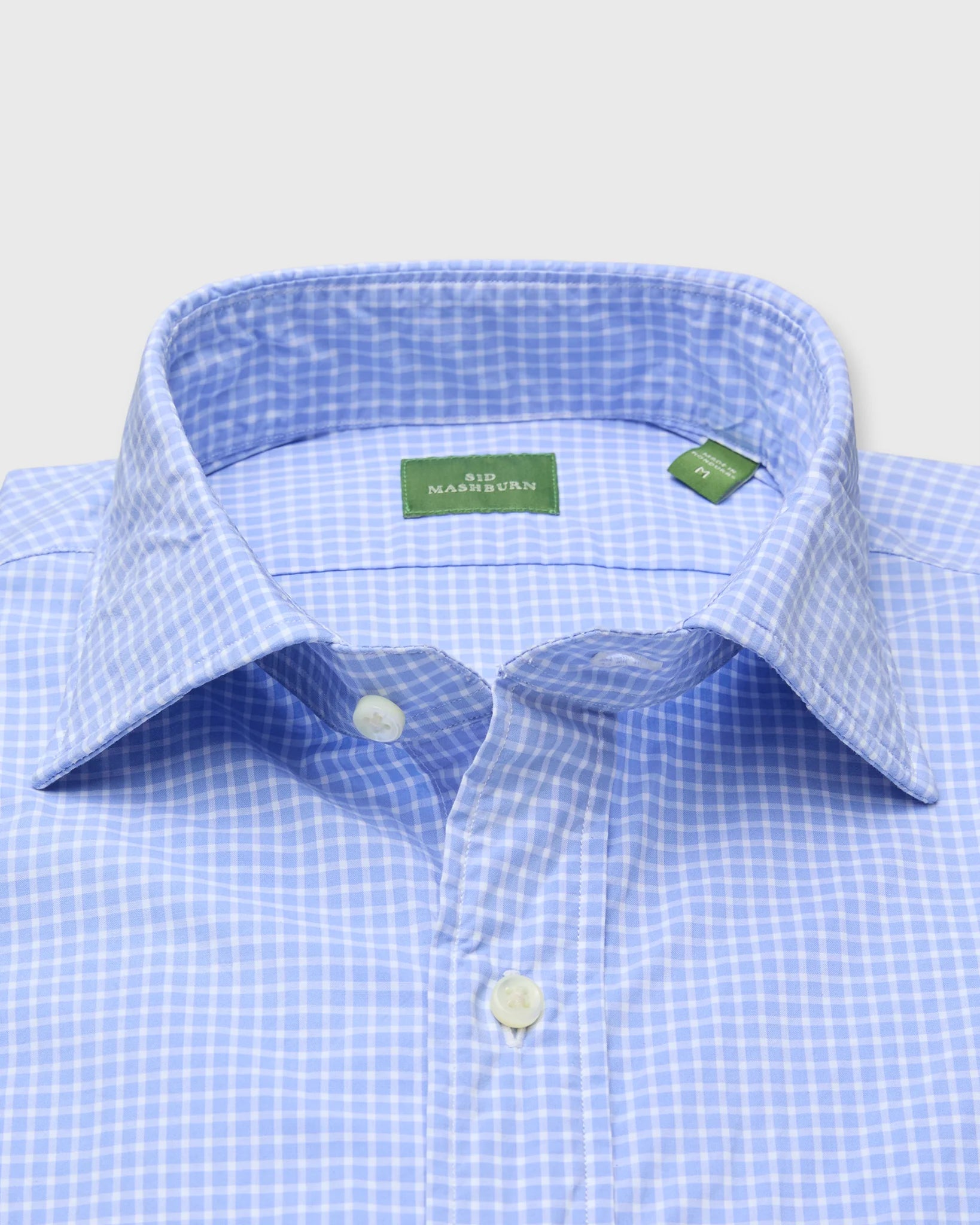 Sid Mashburn Spread Collar Sport Shirt Dutch/White Graph Check Poplin