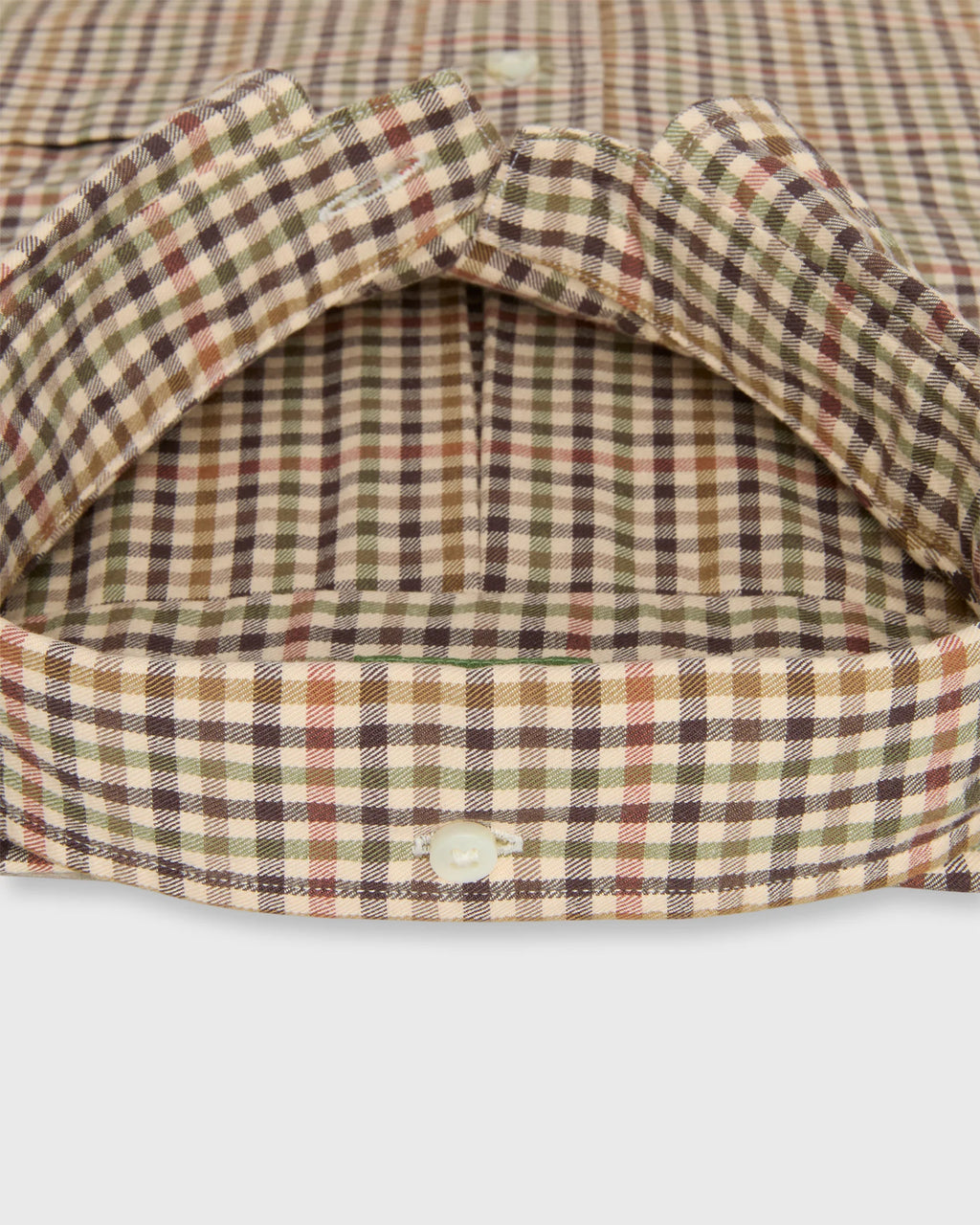 Sid Mashburn Button-Down Sport Shirt Brown/Olive/Red Guncheck Twill