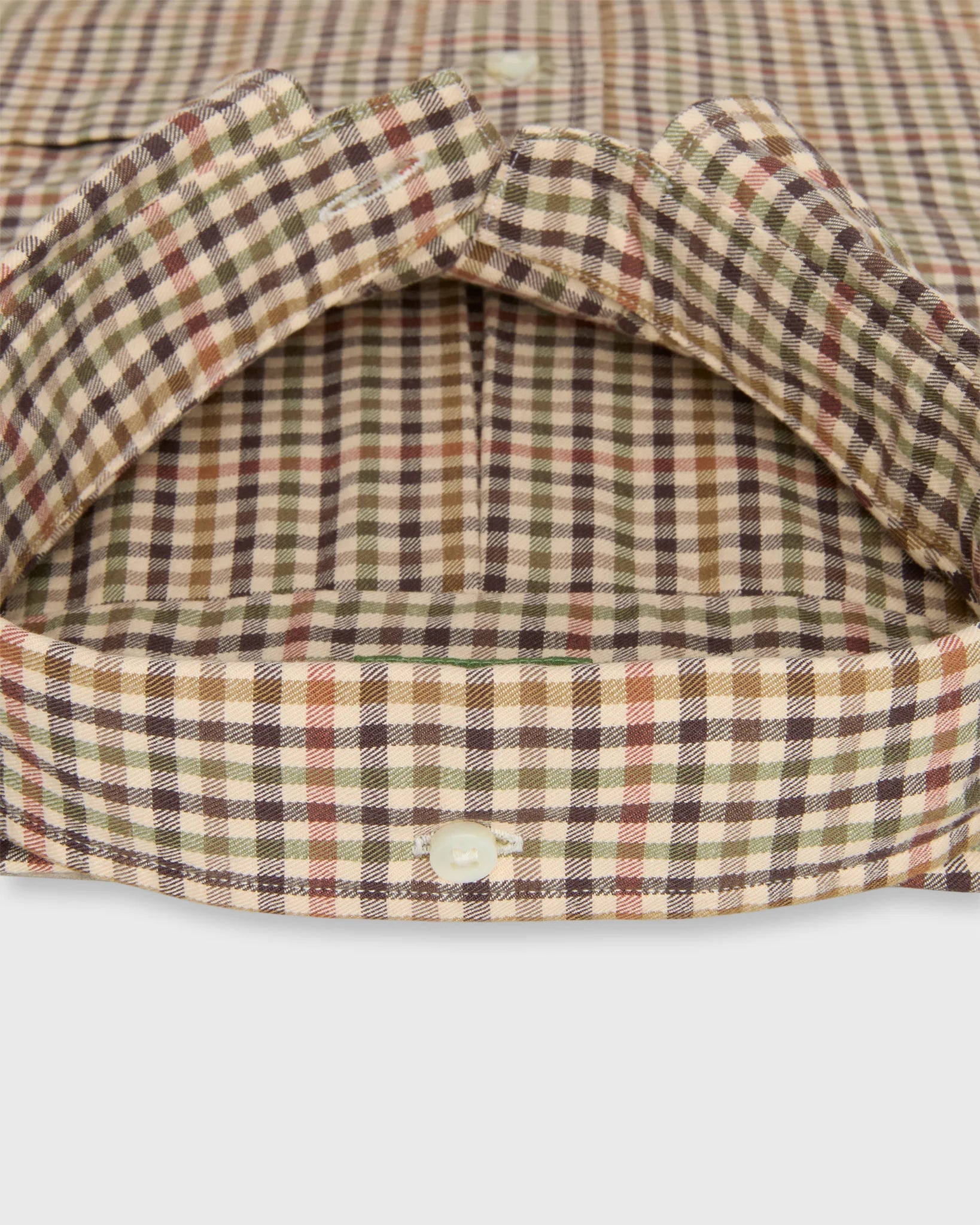 Sid Mashburn Button-Down Sport Shirt Brown/Olive/Red Guncheck Twill