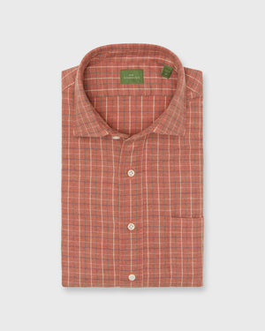 Sid Mashburn Spread Col Sport Shirt - Persimmon/Spruce/Lavender
