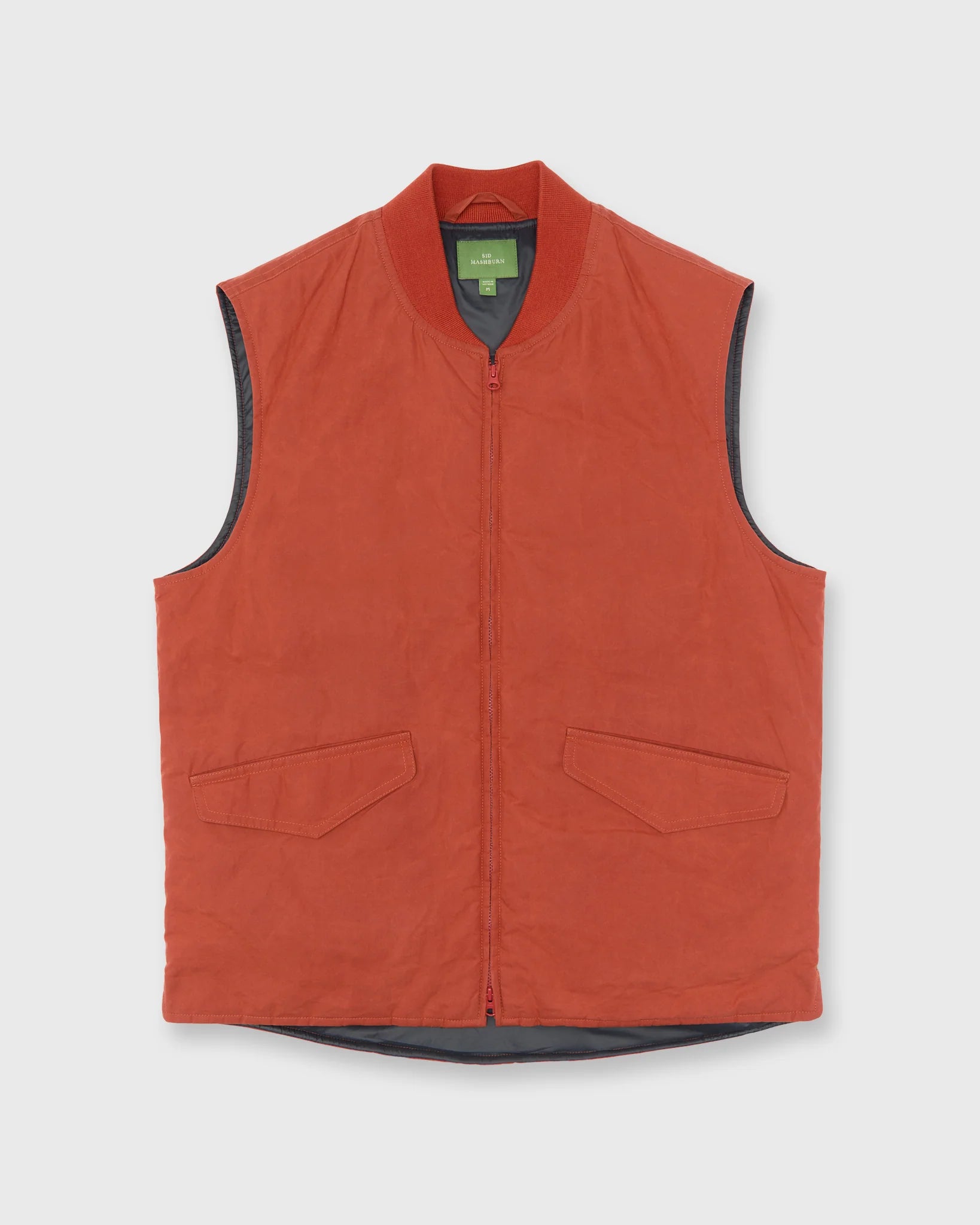 Sid Mashburn Cashpad Zip Vest - Vermilion