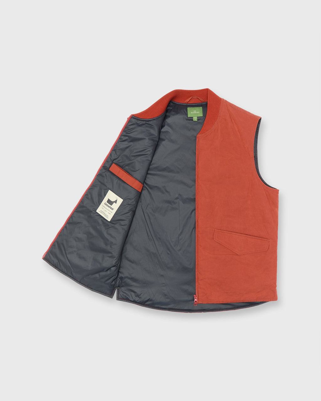 Sid Mashburn Cashpad Zip Vest - Vermilion