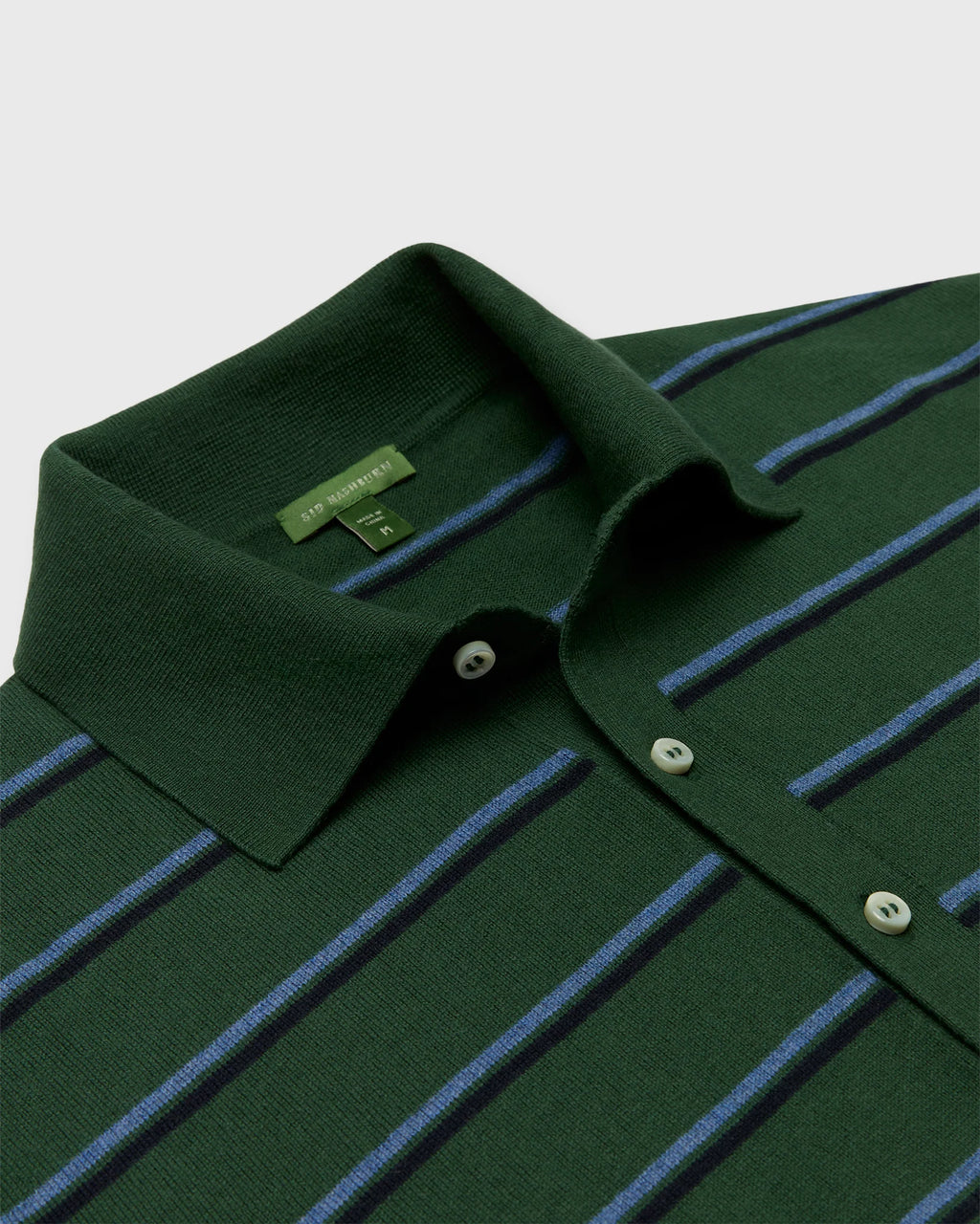 Sid Mashburn Long-Sleeved Rally Polo Sweater Forest Walk/Harbour