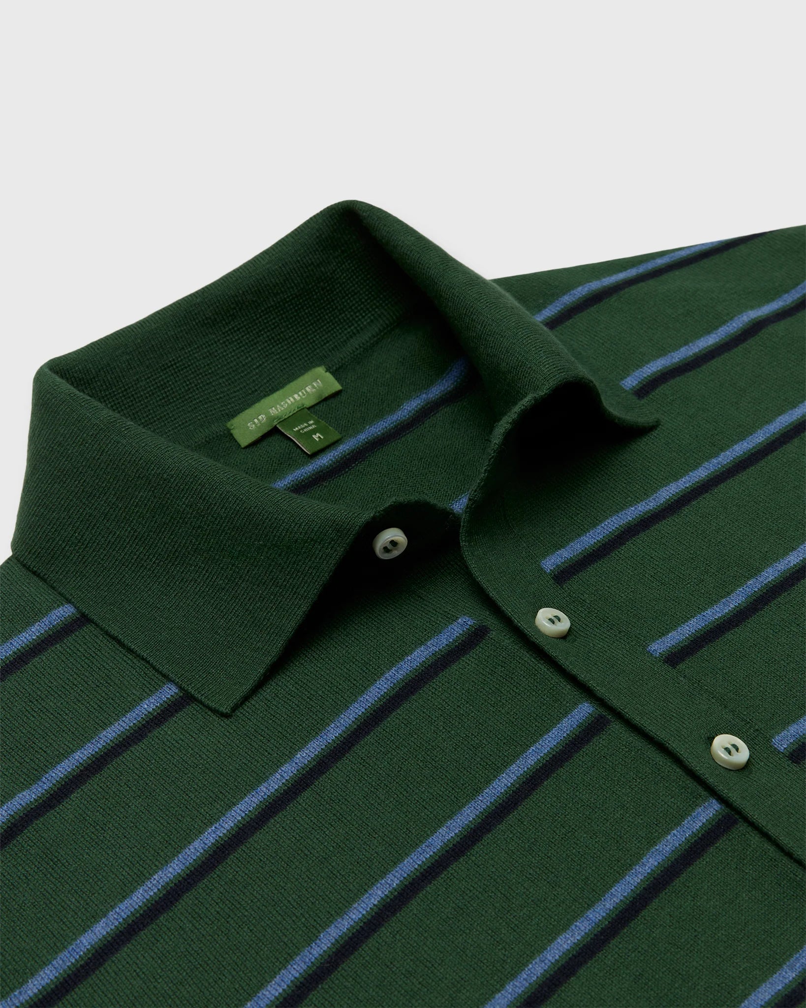 Sid Mashburn Long-Sleeved Rally Polo Sweater Forest Walk/Harbour