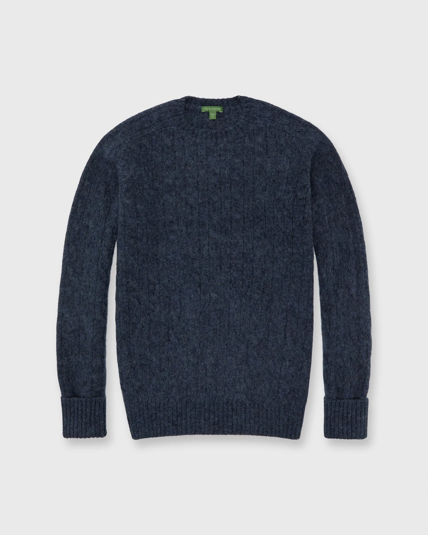 Sid Mashburn Washed Cable-Knit Crewneck Sweater - Captain Wool