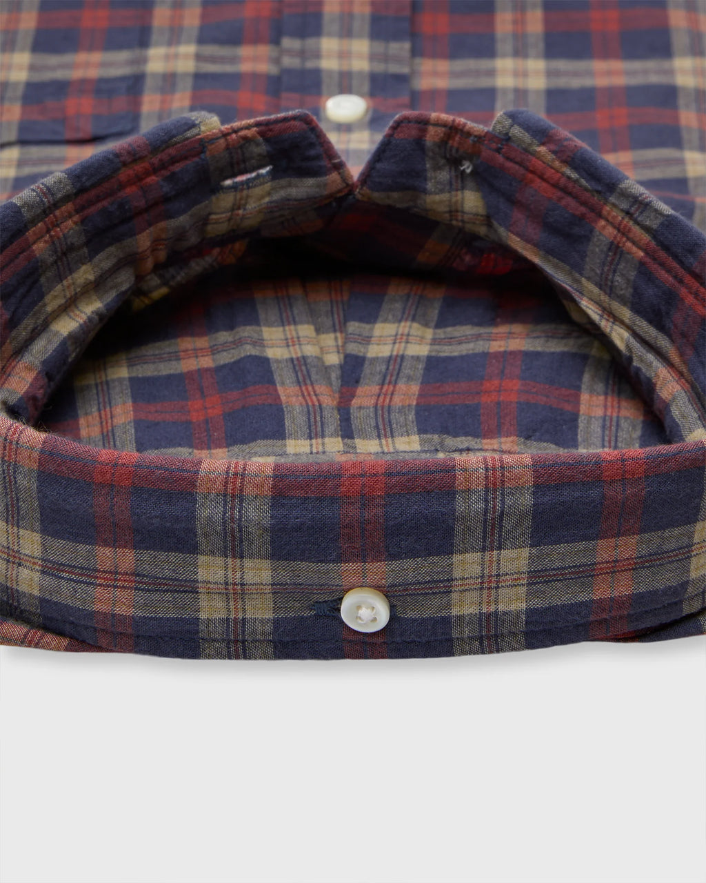 Sid Mashburn Madras Sport Shirt - Navy/Maple/Khaki