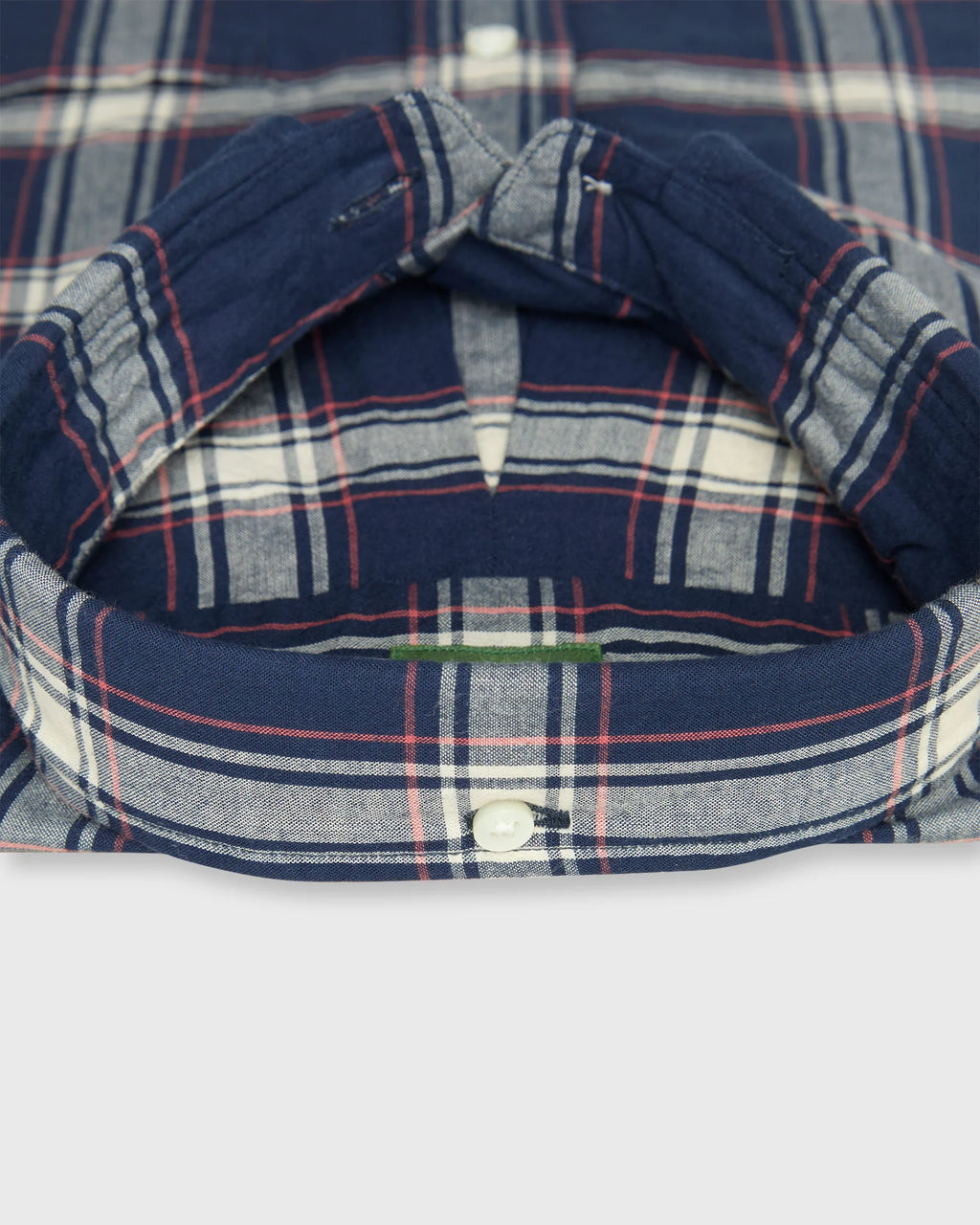 Sid Mashburn Button-Down Sport Shirt Navy/Bone/Coral Madras