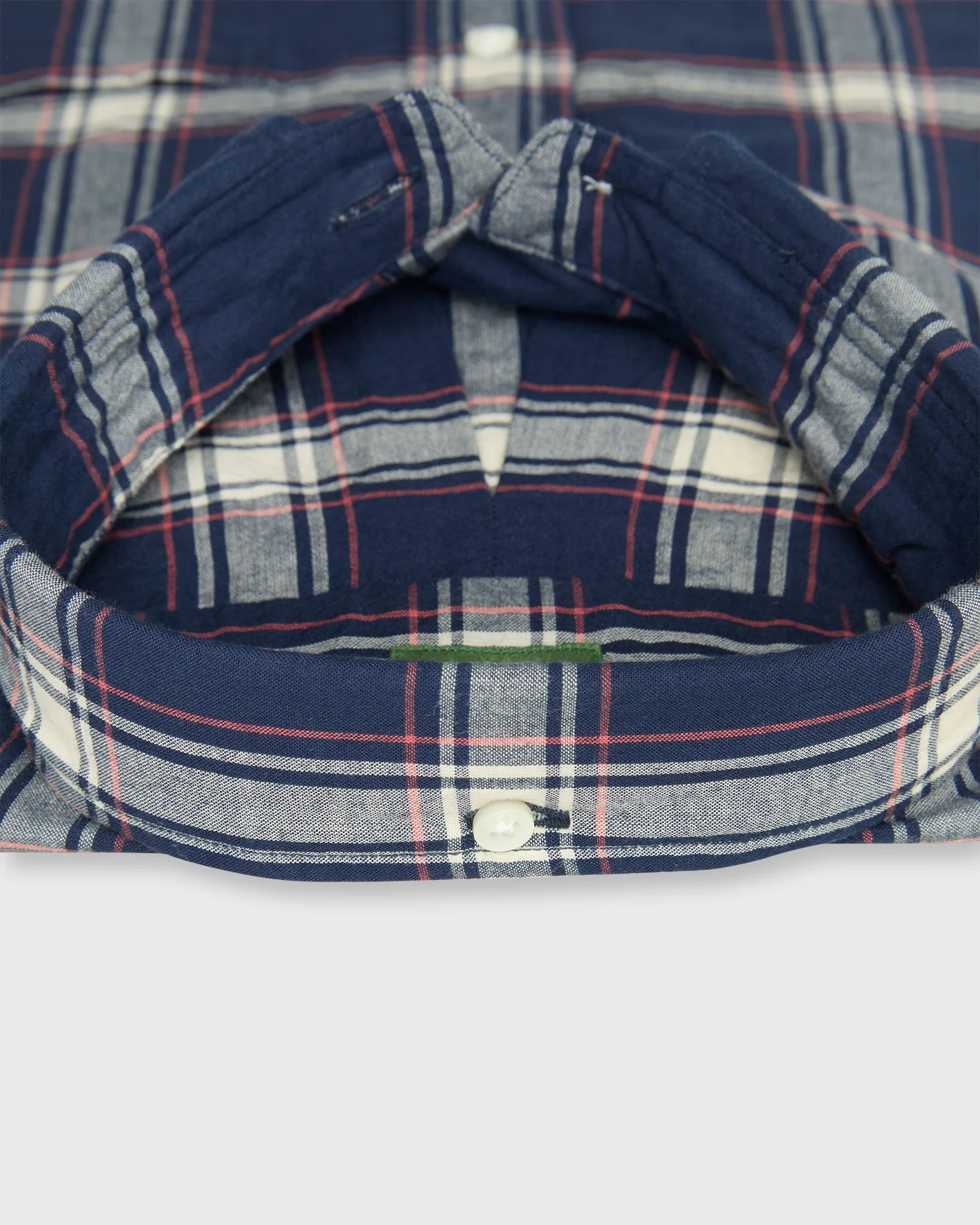 Sid Mashburn Button-Down Sport Shirt Navy/Bone/Coral Madras