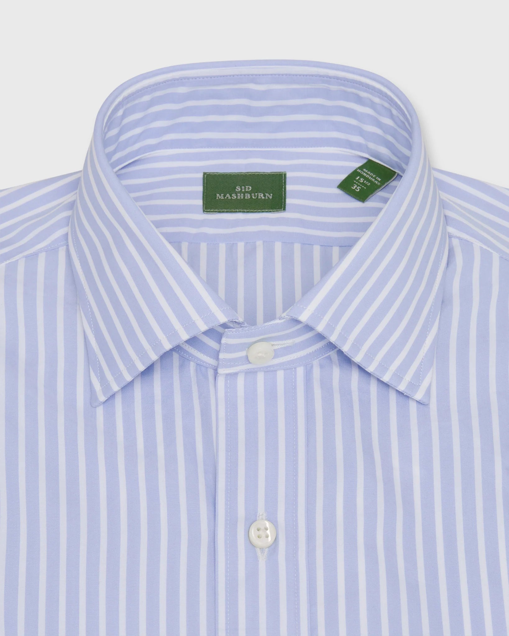 Sid Mashburn Spread Collar Dress Shirt  -Sky/White Stripe Poplin