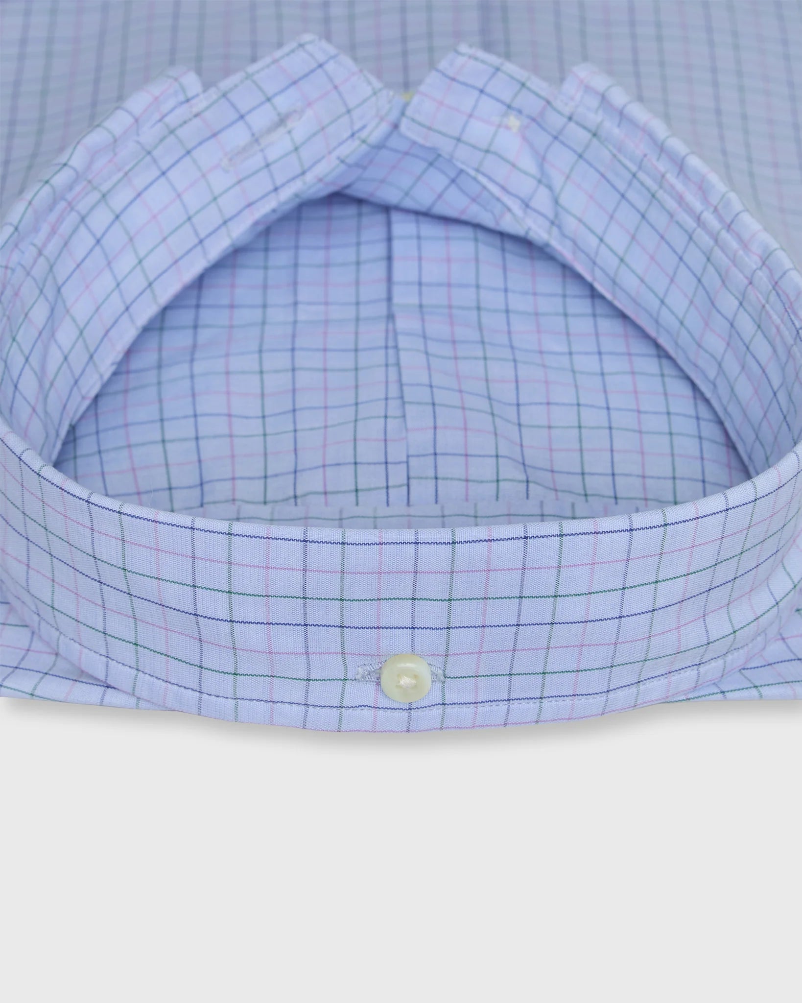 Sid Mashburn Button-Down Sport Shirt Sky/Lavender/Green Tattersall Cotolino