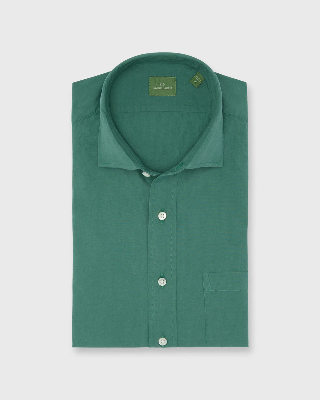 Sid Mashburn Spread Collar Sport Shirt  -Green Shadow Stripe Poplin