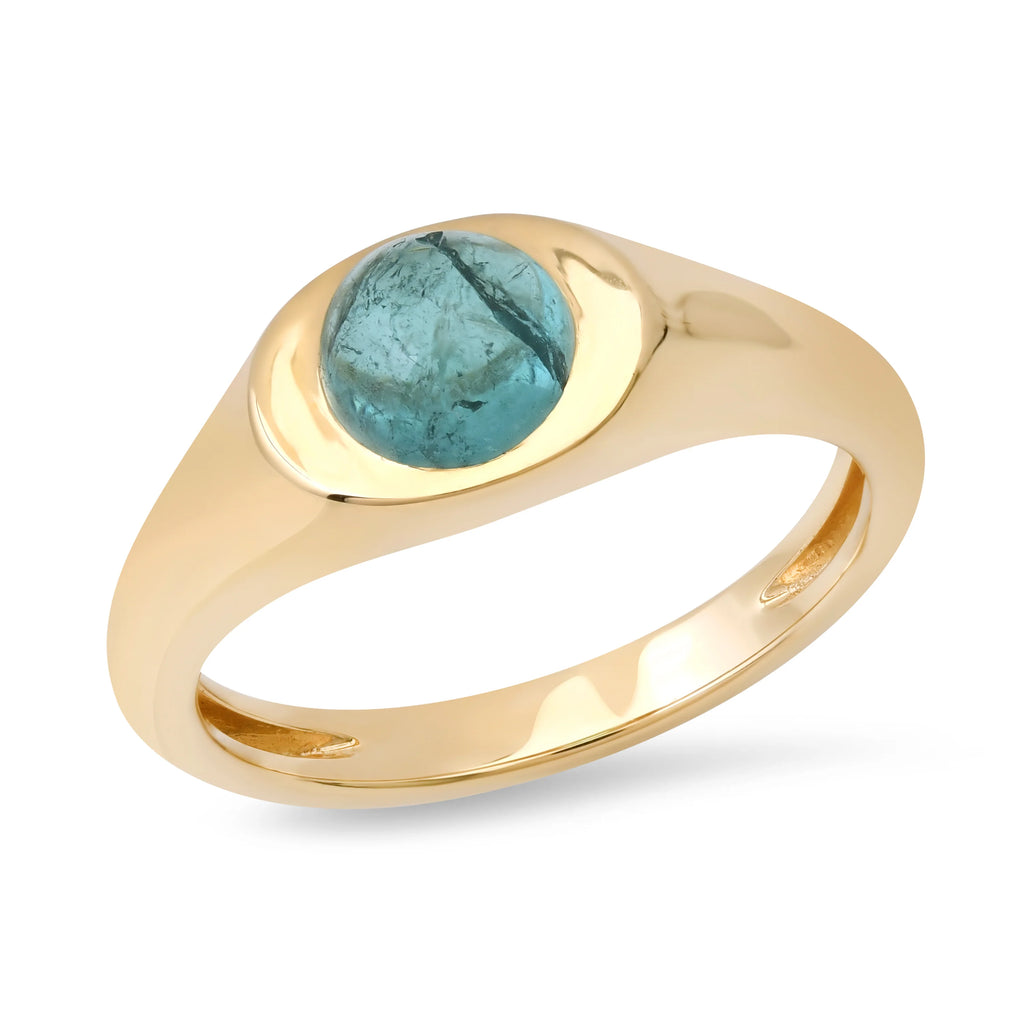 Eriness Tourmaline Button Pinky Ring