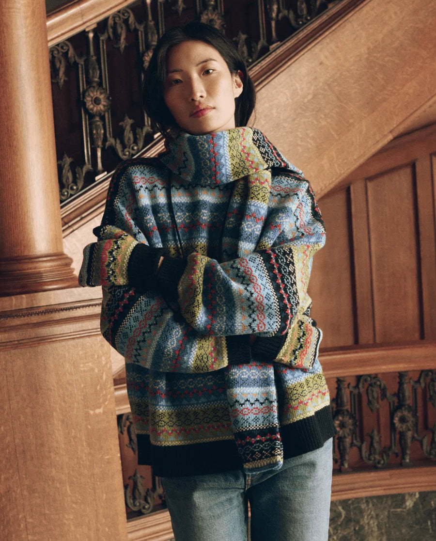The Great Cheery Fairisle Scarf - Shetland Multi