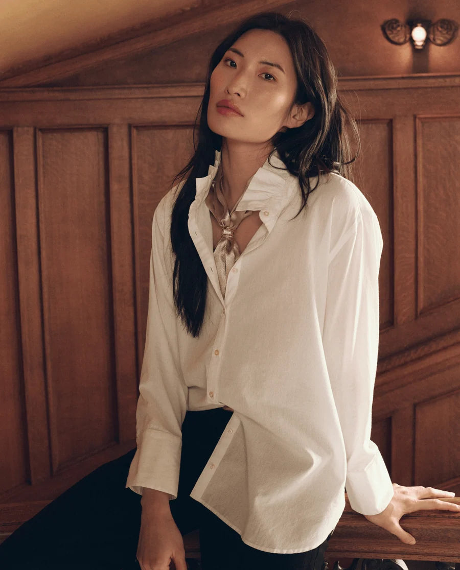 The Great Ruffle Neck Shirt - White