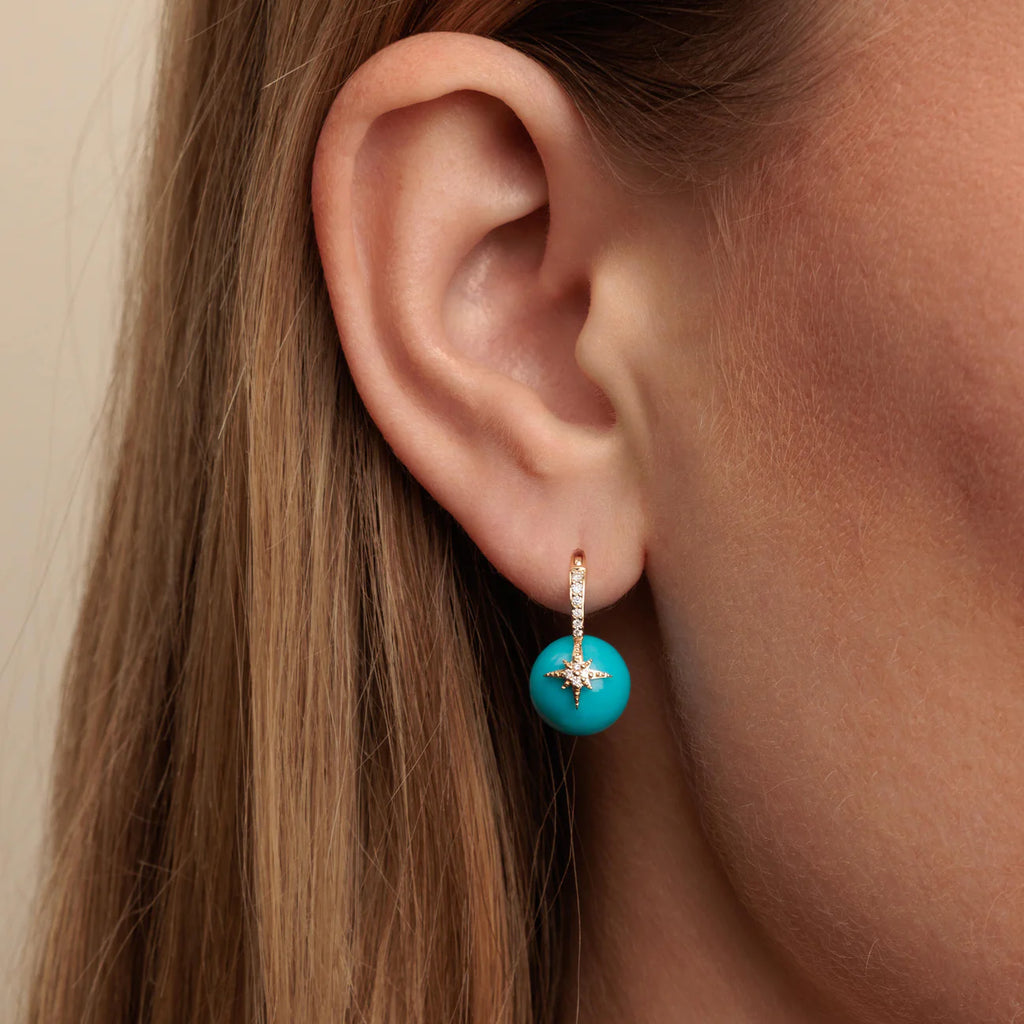 Sydney Evan Pave Starburst Bead Earring