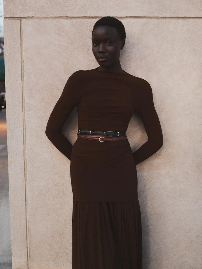 Liffner Three Keepers Belt Dark Brown Suede