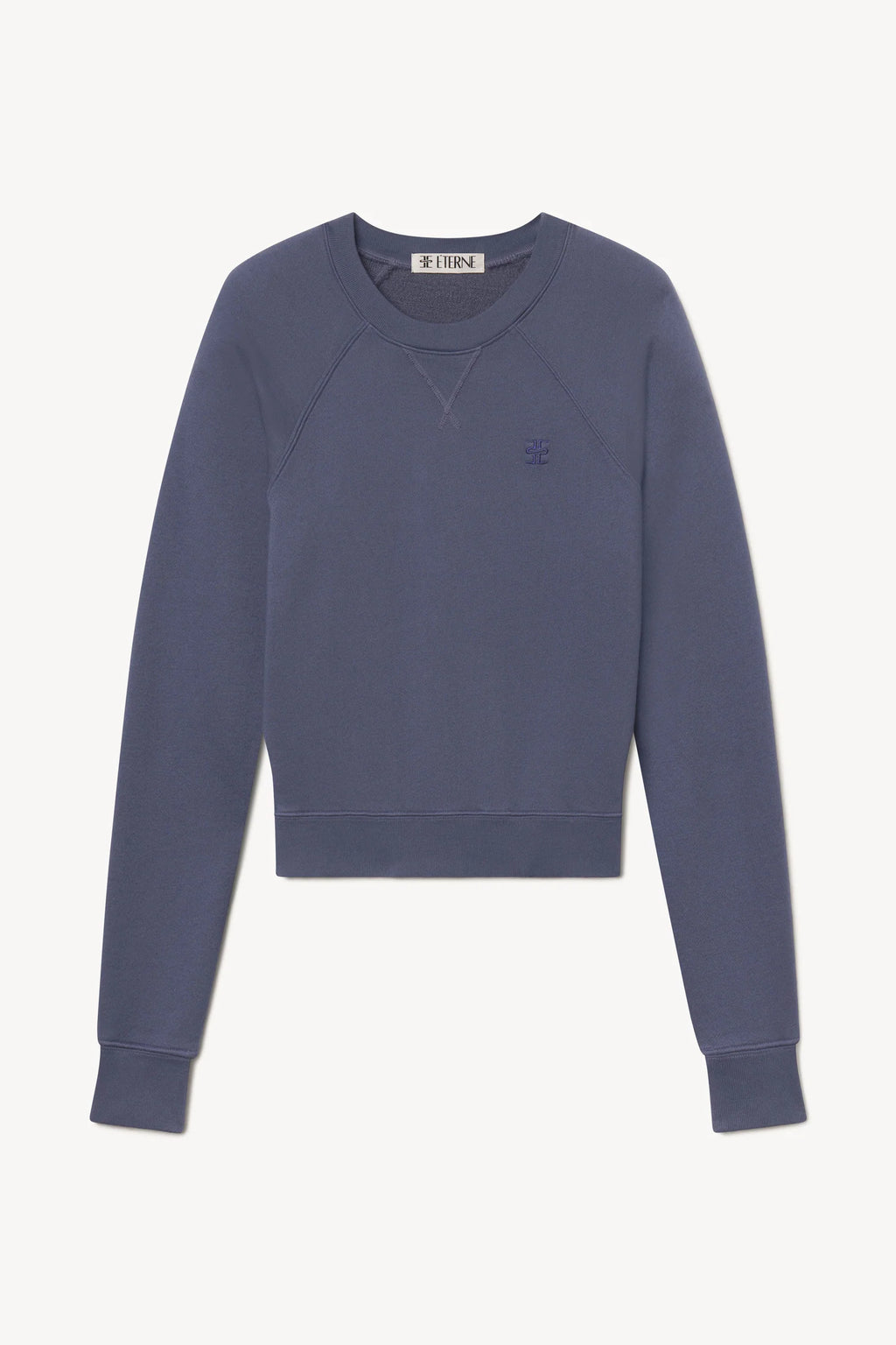 ÉTERNE Shrunken V-Stitch Raglan  - Washed Navy
