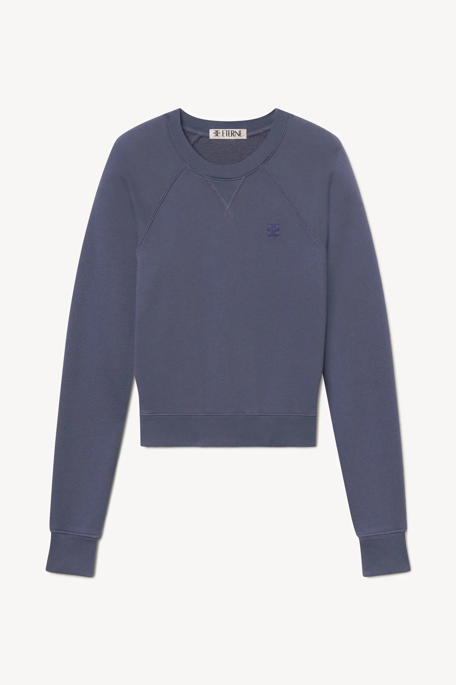 ÉTERNE Shrunken V-Stitch Raglan  - Washed Navy