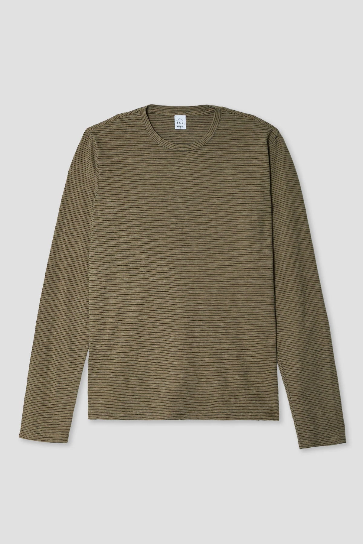 Save Khaki United LS Thin Stripe Crew Tee - Sand Storm
