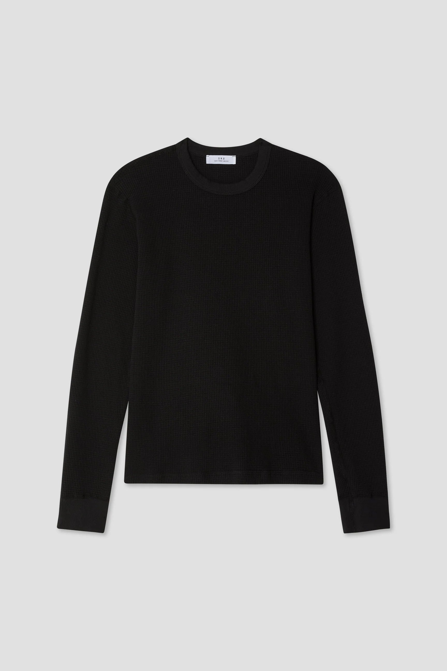 Save Khaki United LS Waffle Crew Tee - Black
