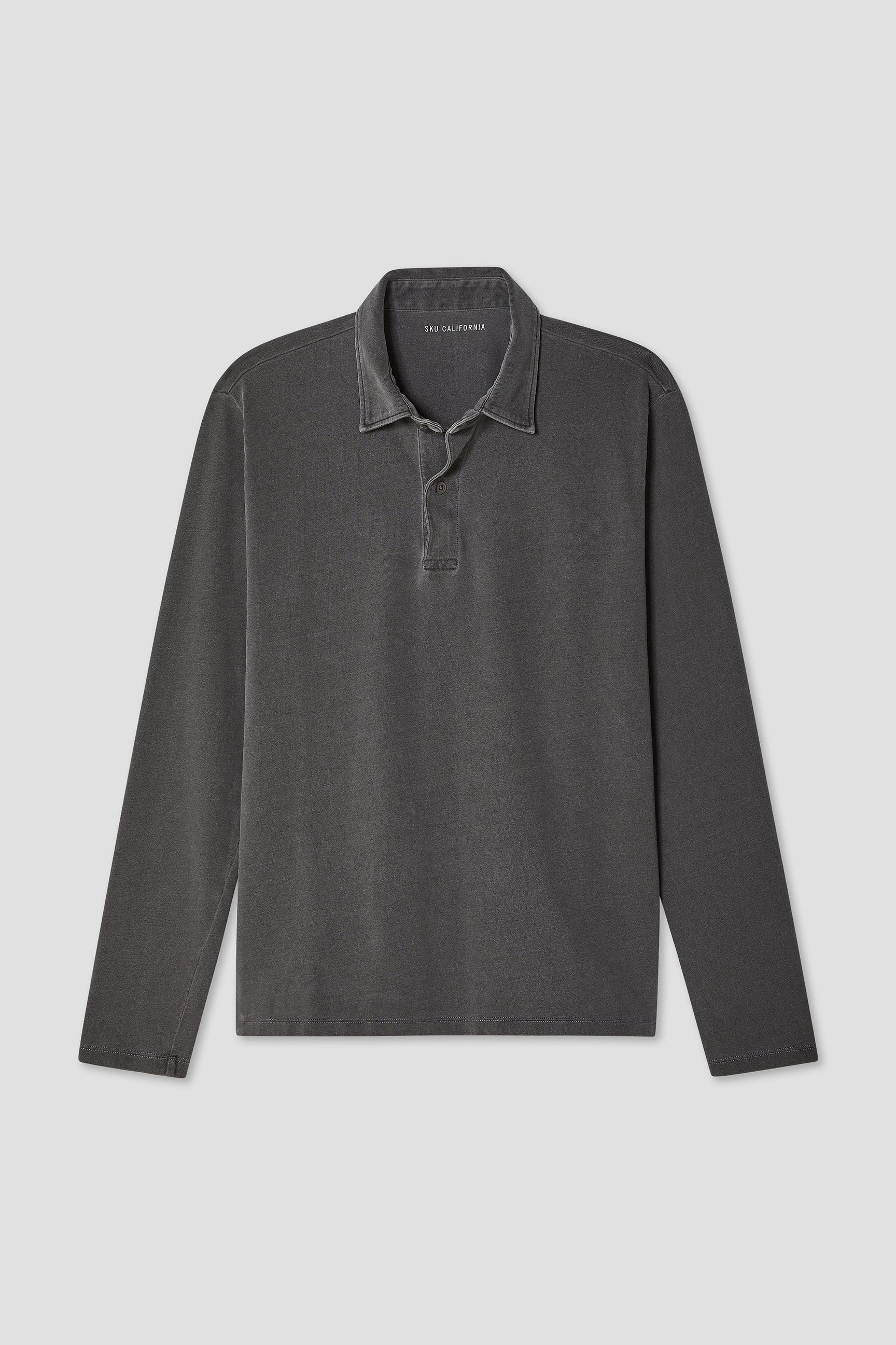 Save Khaki United LS Organic Recycled Polo - Black