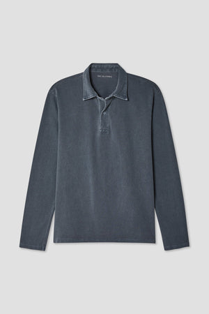 Save Khaki United LS Organic Recycled Polo - Navy