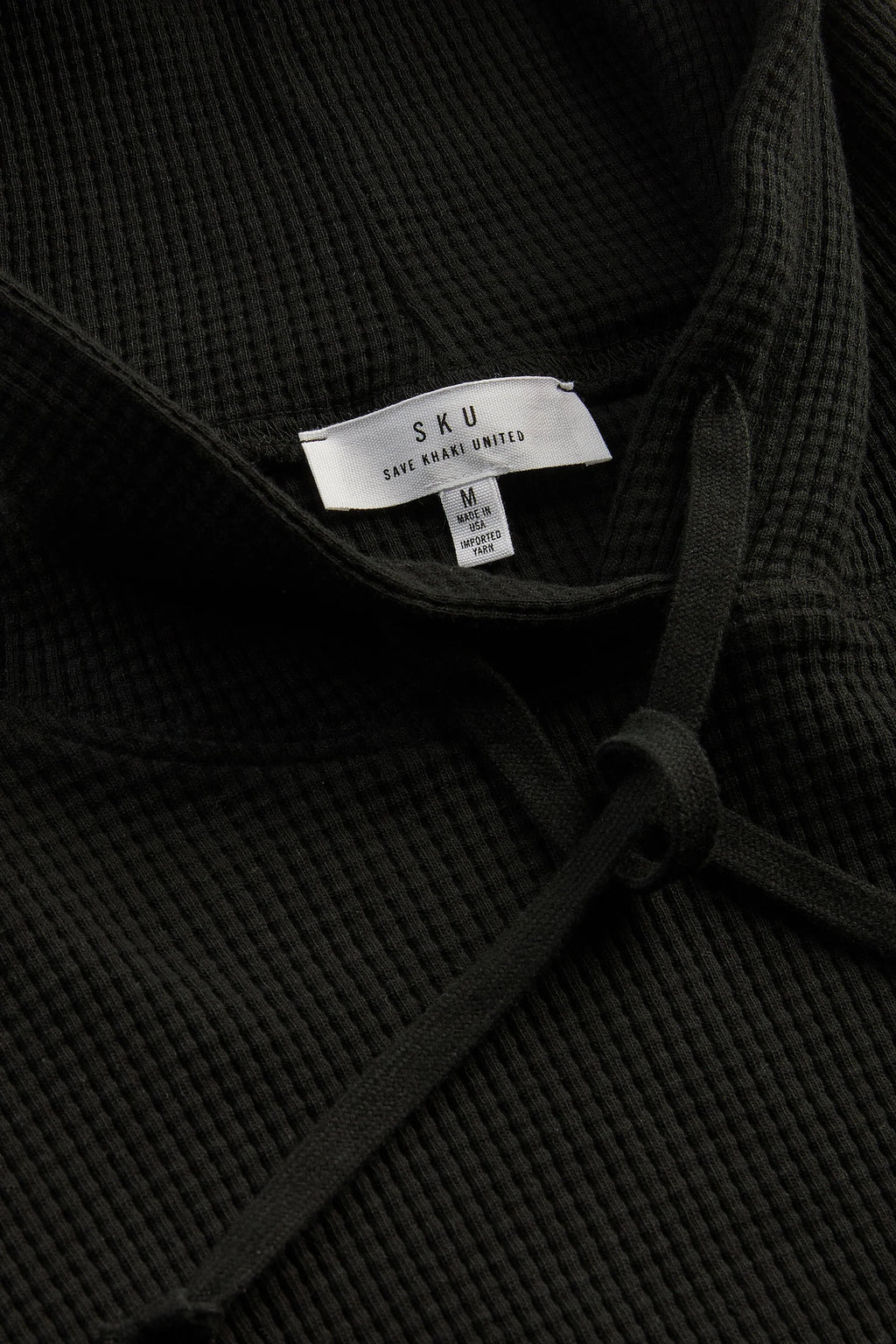 Save Khaki United Waffle Pullover Hoodie - Black