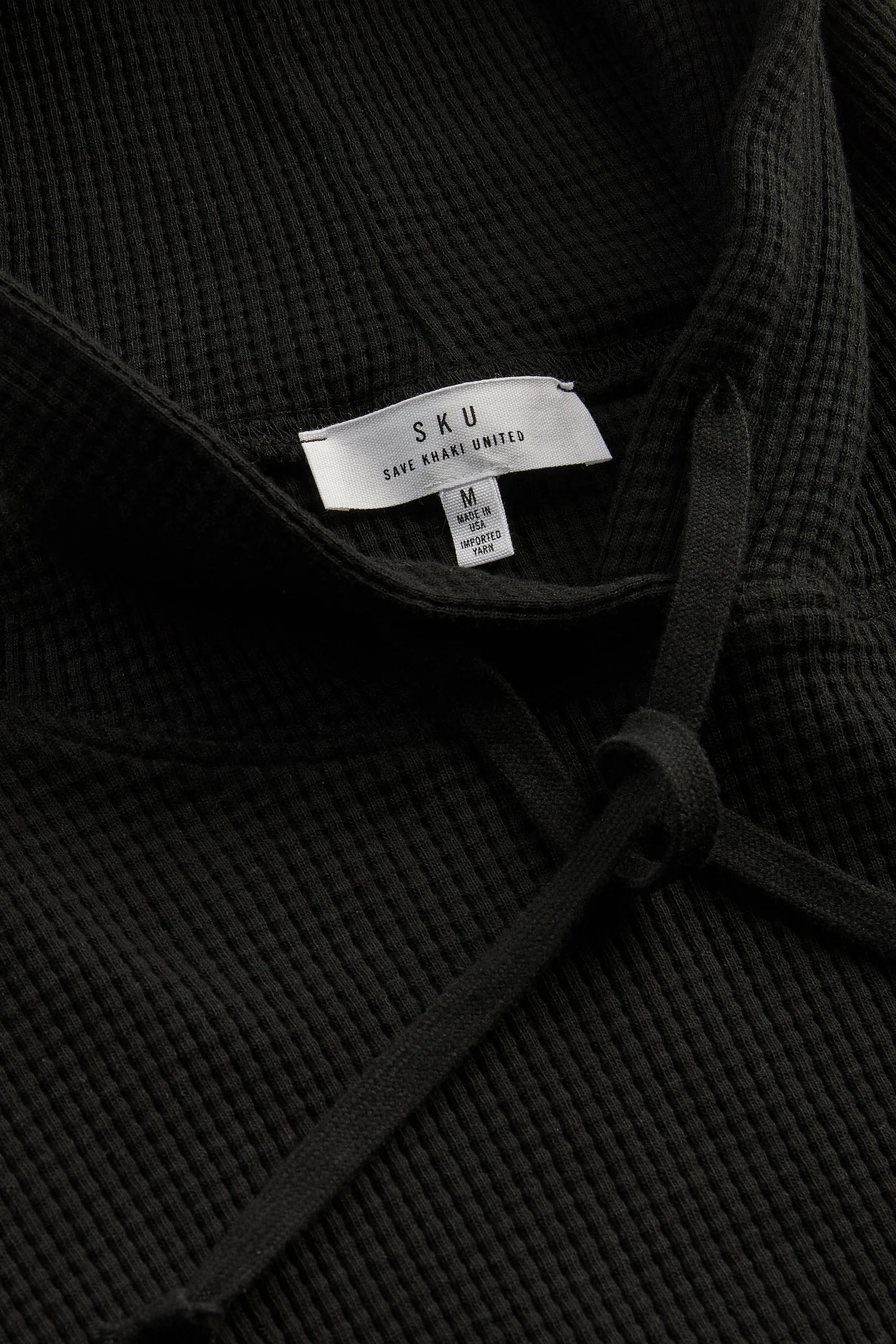 Save Khaki United Waffle Pullover Hoodie - Black