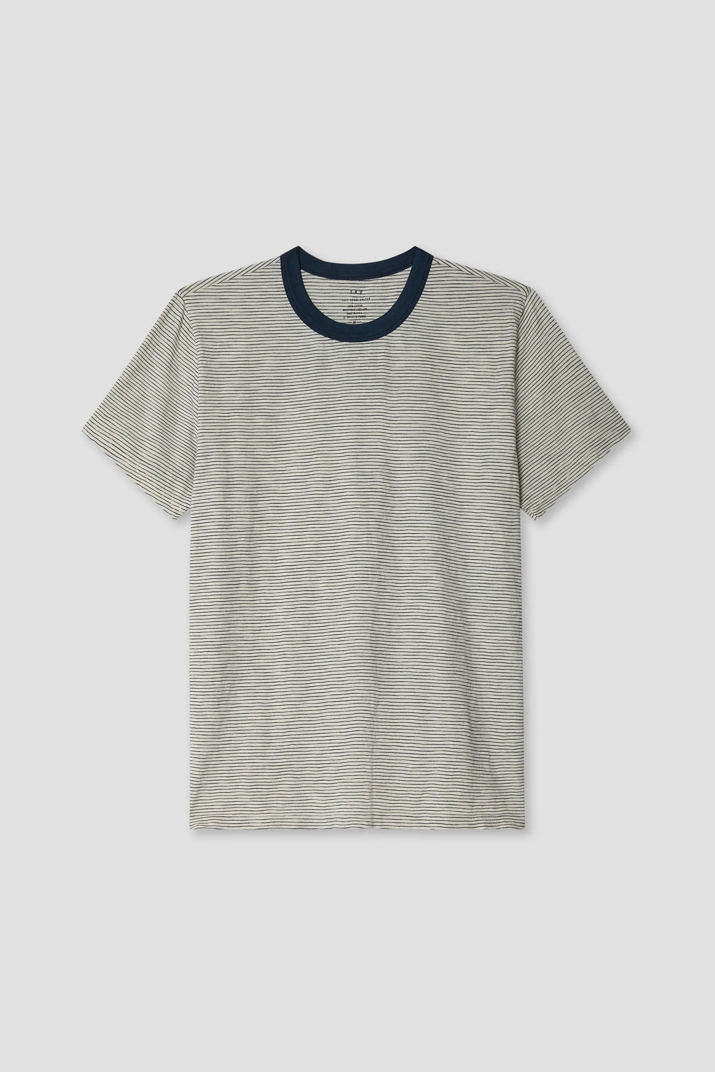 Save Khaki United SS Thin Stripe Ringer Tee - Ash