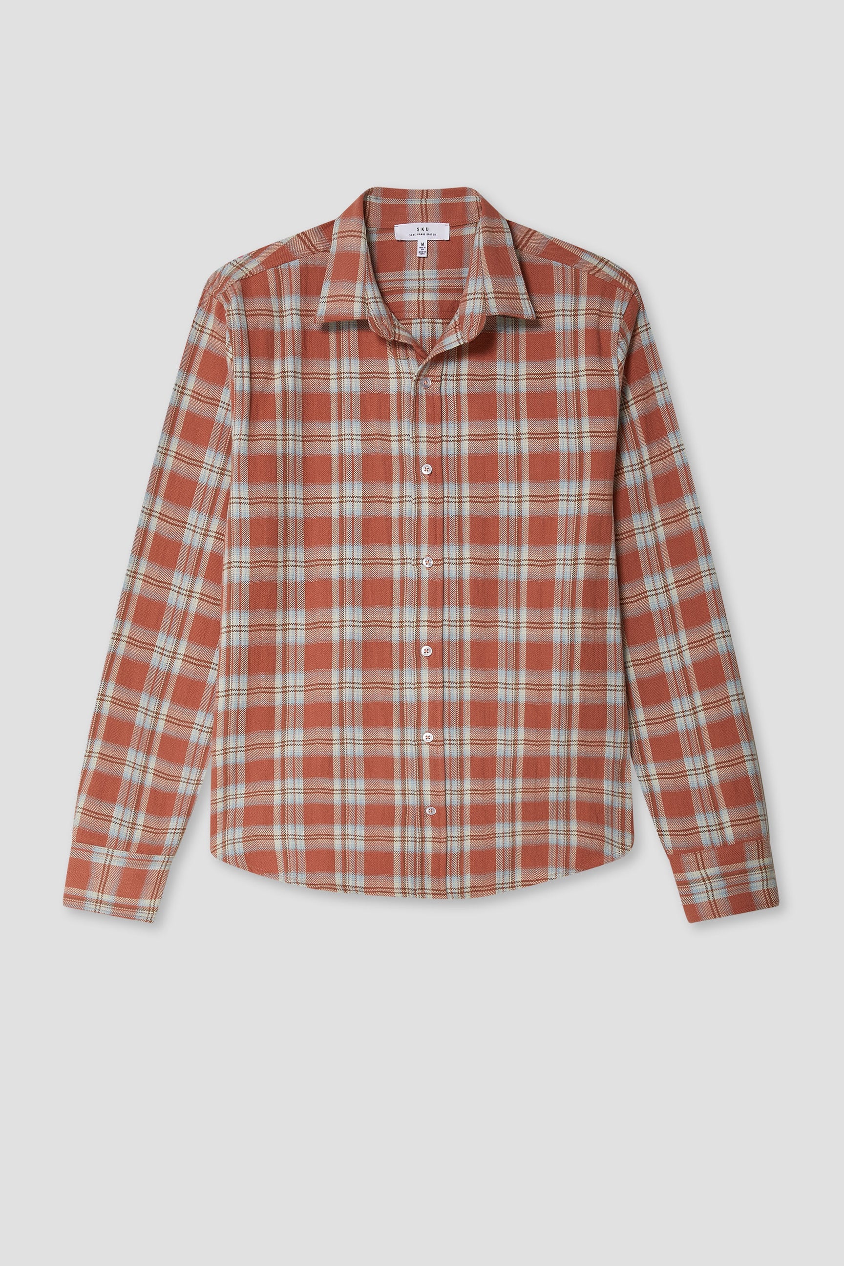 Save Khaki United Vintage Flannel Slub Shirt - Burnt Orange
