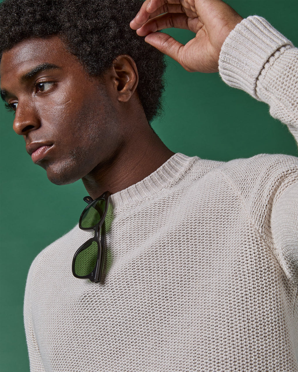 Sid Mashburn Cotton/Linen Beach Crewneck Sweater - Bone