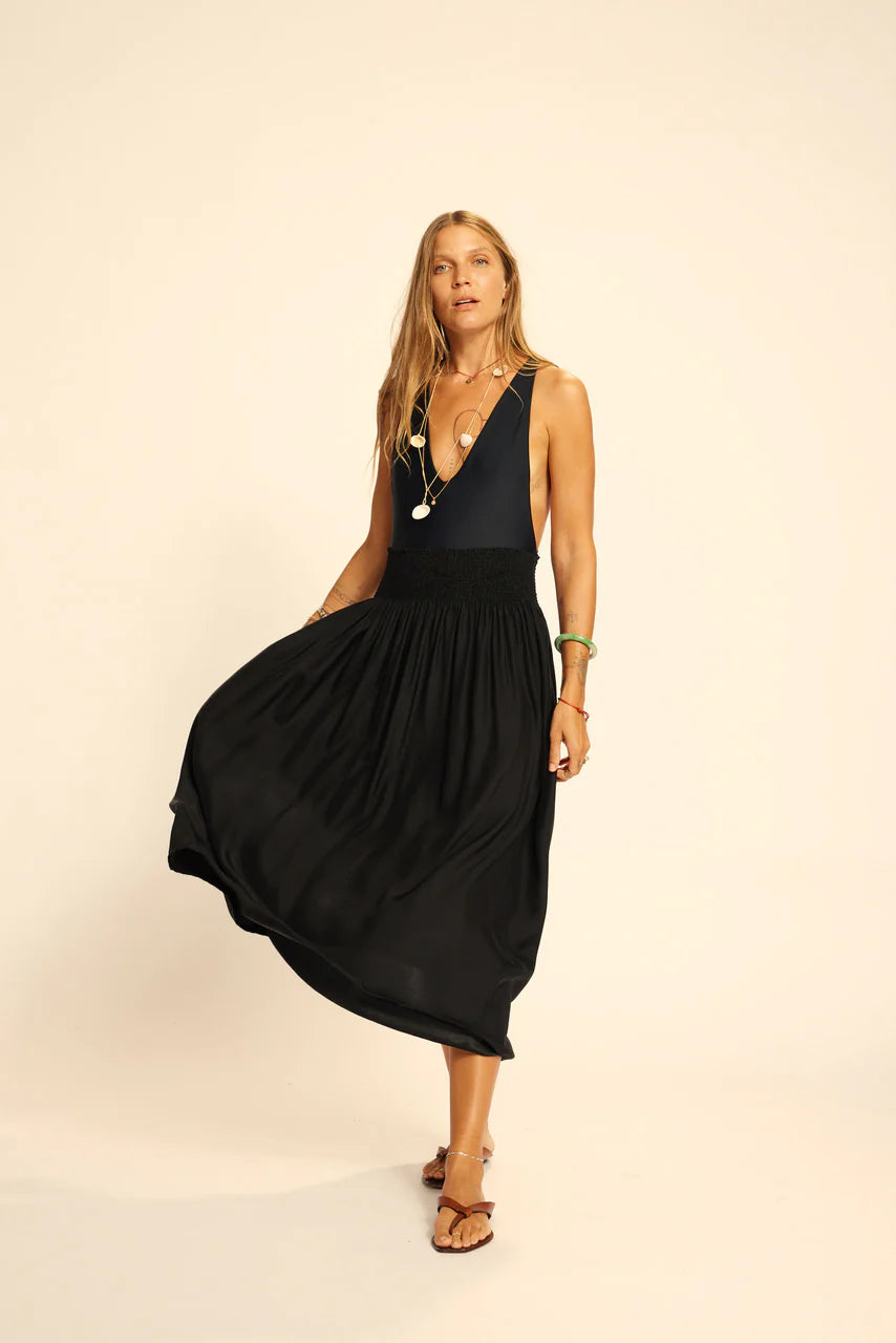 Natalie Martin Bella Skirt - Black Silk