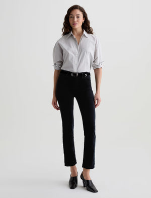 AG Mari Velvet Mid-Rise Slim Straight - Super Black