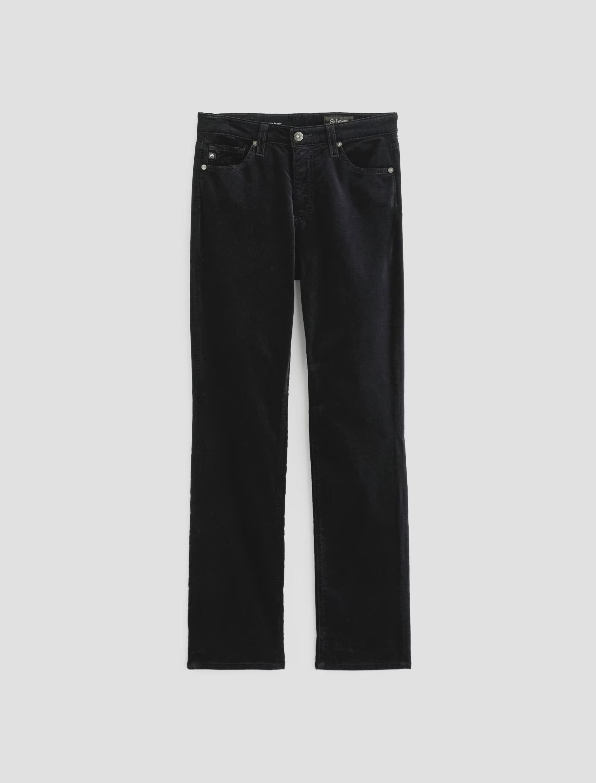 AG Mari Velvet Mid-Rise Slim Straight - Super Black