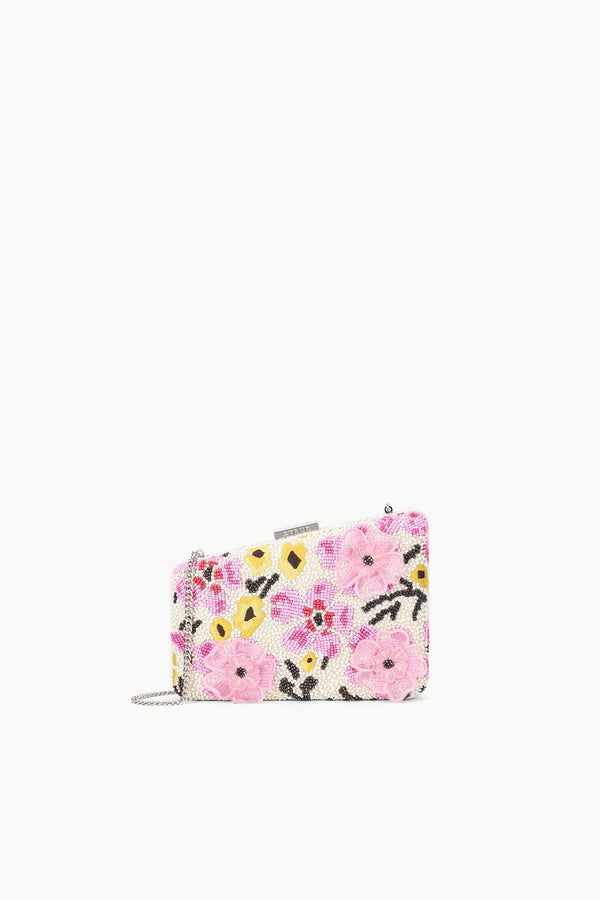 Staud Carmella Beaded Clutch Blossom Floral