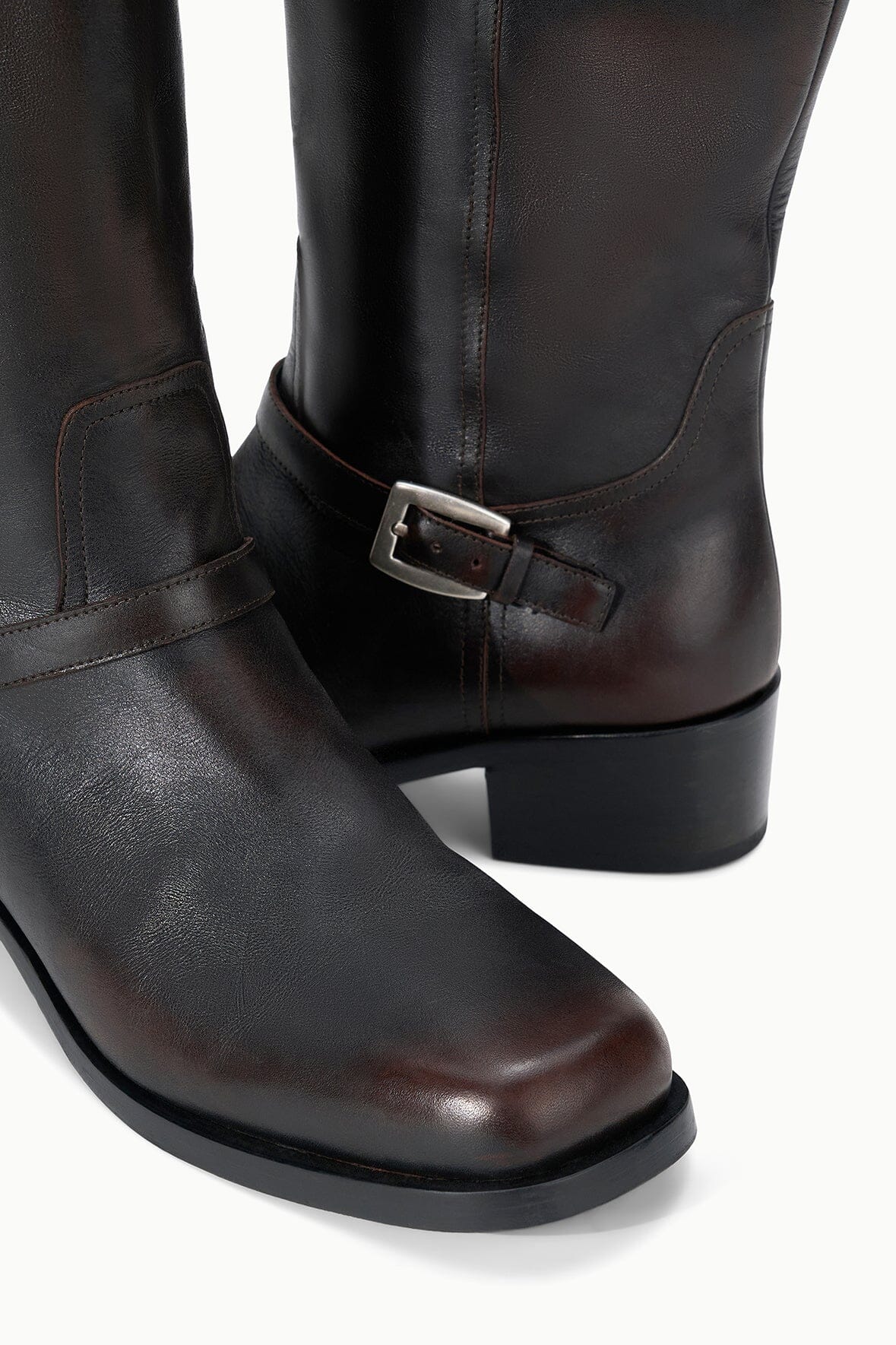 STAUD BROOKLYN FLAT BOOT ESPRESSO DISTRESSED