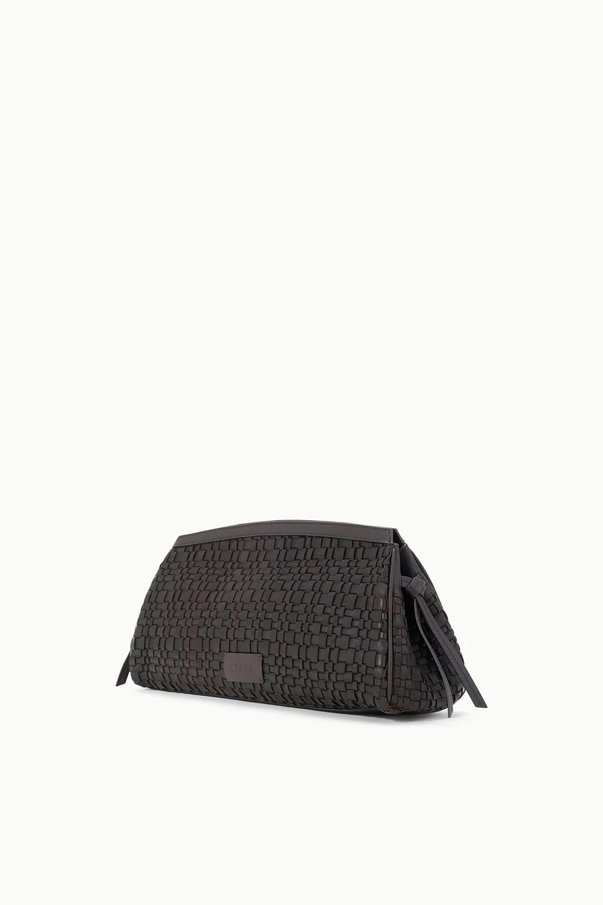 Staud Maude Soft Clutch Espresso Woven Leather
