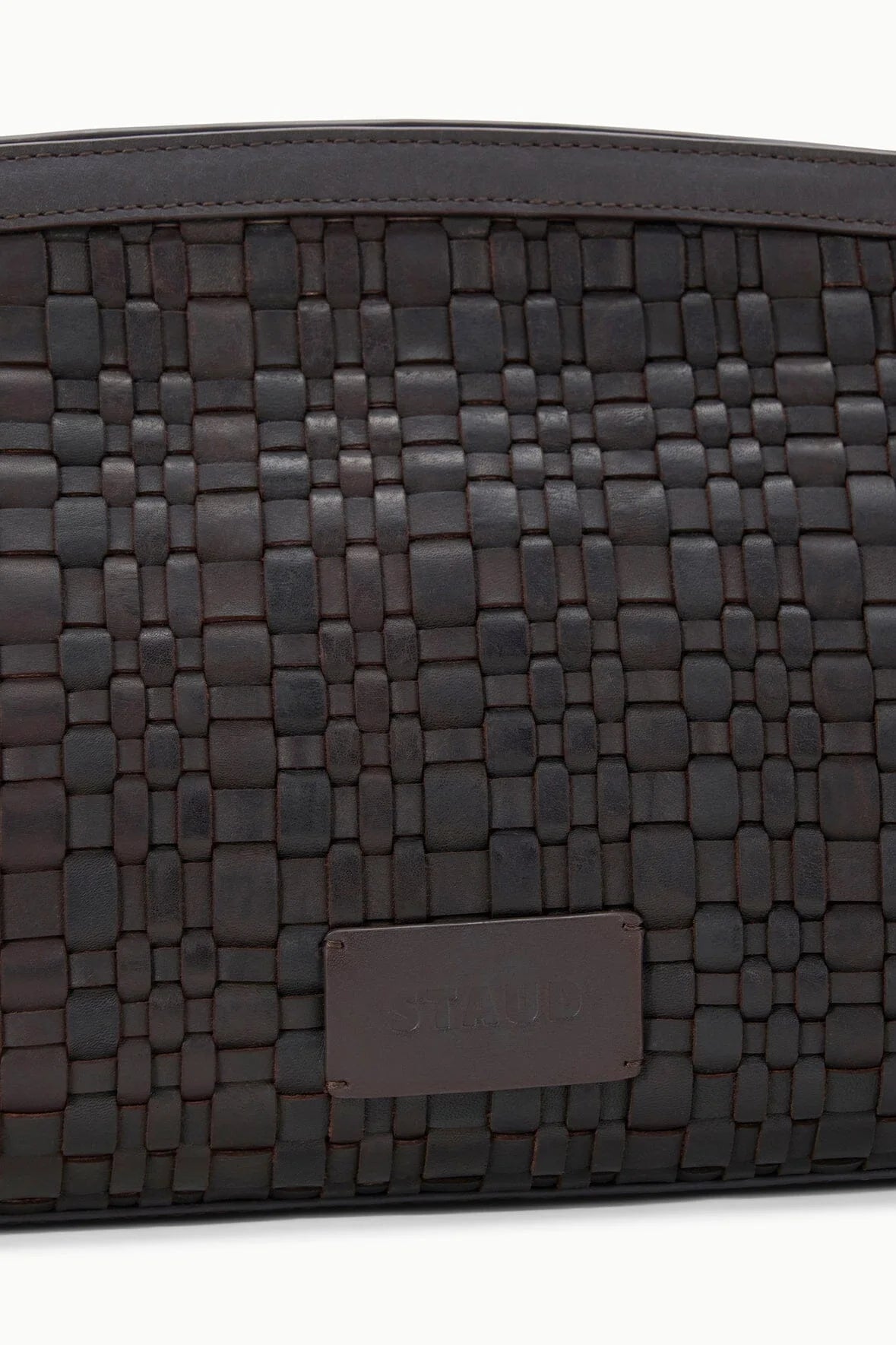 Staud Maude Soft Clutch Espresso Woven Leather