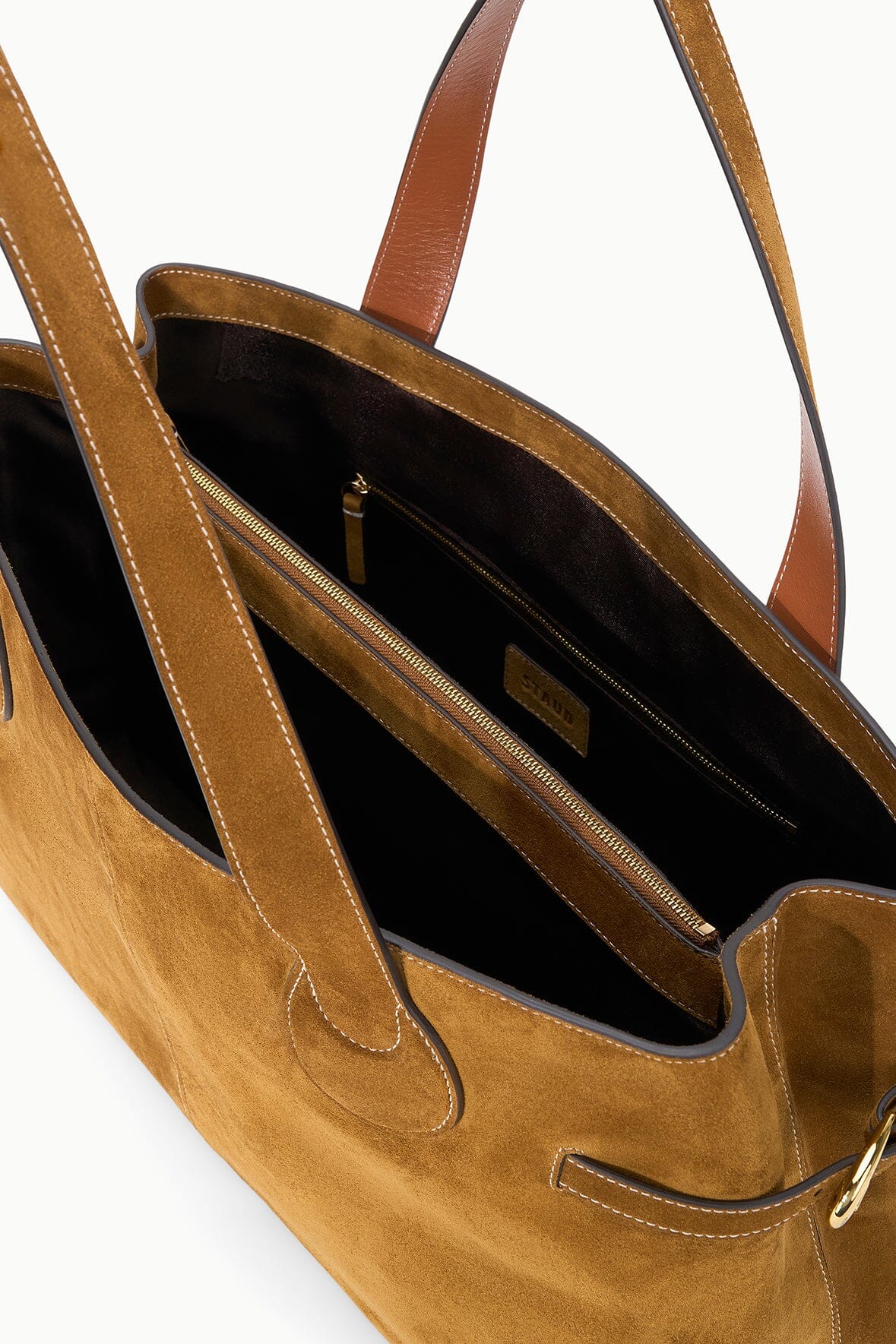 Staud Piper Tote Tan Suede