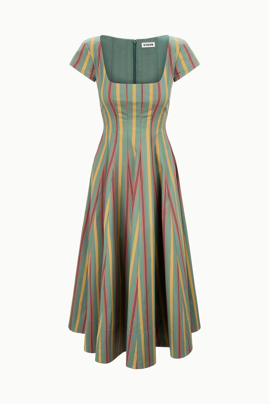 Staud Short Sleeve Wells Dress - Trailblazer Stripe