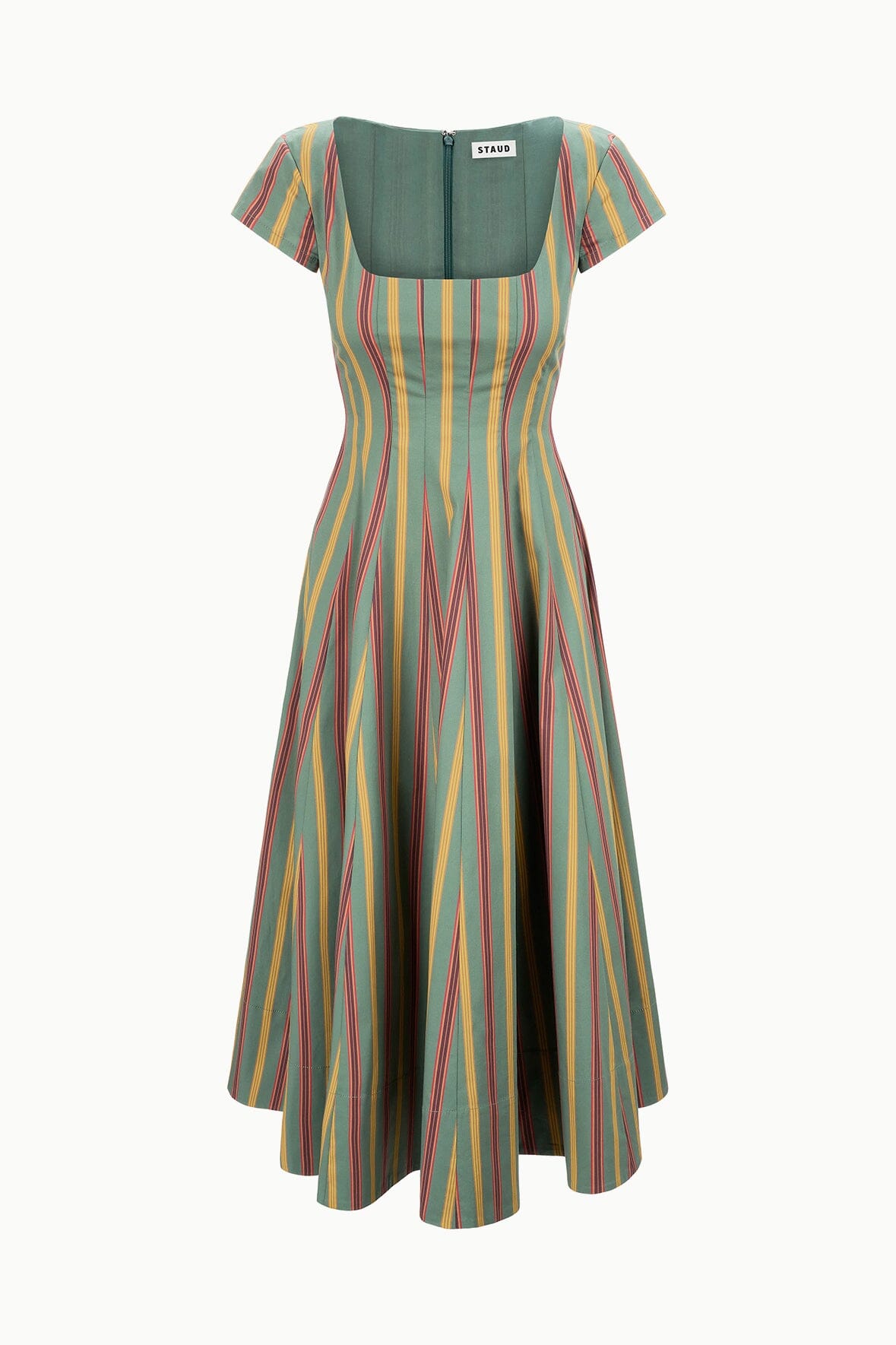 Staud Short Sleeve Wells Dress - Trailblazer Stripe
